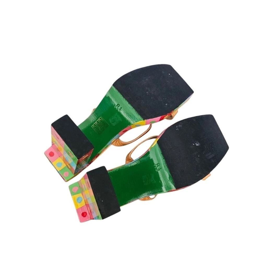 FENDI 90s Colorful rainbow Women's Block Heel Sandals 8.5 - Picture 9 of 12